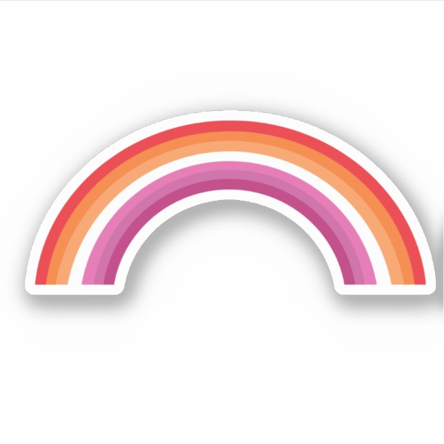 Lesbian Rainbow Sunset Aufkleber (Vorderseite)