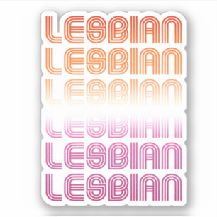 Lesbian Retro Muster Design Aufkleber