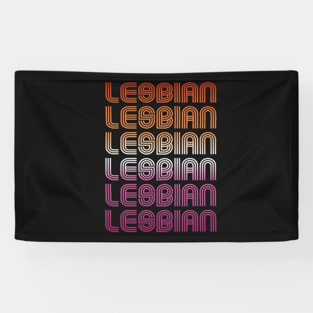 Lesbian Retro Muster Design Banner (Horizontal)