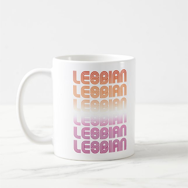 Lesbian Retro Muster Design Kaffeetasse (Links)