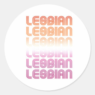 Lesbian Retro Muster Design Runder Aufkleber