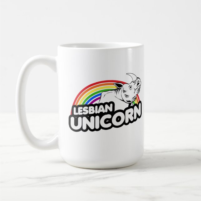Lesbian Unicorn Rainbow Kaffeetasse (Links)