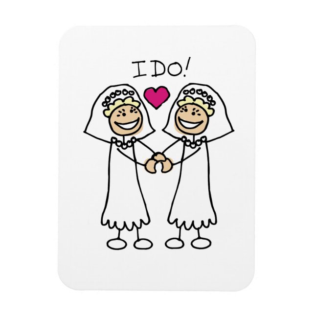 Lesbian Wedding Bridal Magnet (Vertikal)