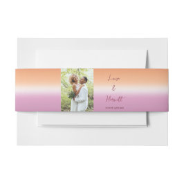 Lesbian Wedding Photo Pride Flag Gradient Einladungsbanderole