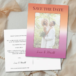 Lesbian Wedding Photo Pride Flag Save the Date Postkarte