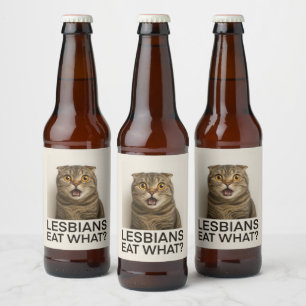 Lesbians essen, was lustig bierflaschenetikett