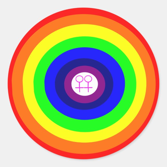 Lesbians Rainbow-Aufkleber Runder Aufkleber (Vorderseite)