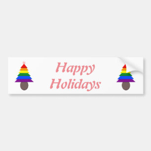 Lesbians Rainbow Weihnachtsbaum und Geschenke Autoaufkleber