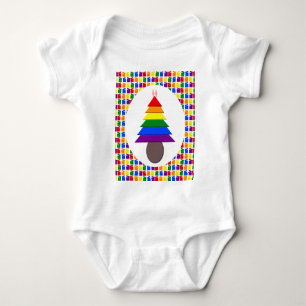 Lesbians Rainbow Weihnachtsbaum und Geschenke Baby Strampler