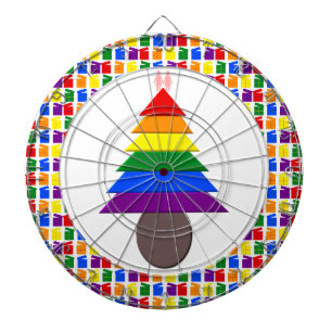 Lesbians Rainbow Weihnachtsbaum und Geschenke Dartscheibe