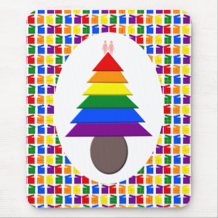 Lesbians Rainbow Weihnachtsbaum und Geschenke Mousepad