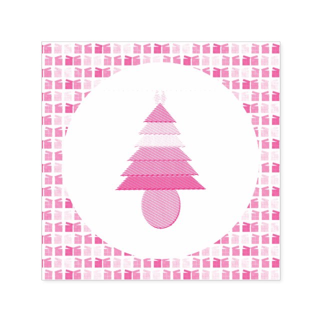 Lesbians Rainbow Weihnachtsbaum und Geschenke Permastempel (Design)
