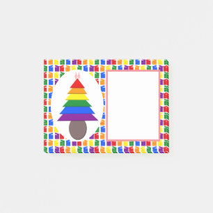 Lesbians Rainbow Weihnachtsbaum und Geschenke Post-it Klebezettel