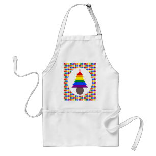 Lesbians Rainbow Weihnachtsbaum und Geschenke Schürze