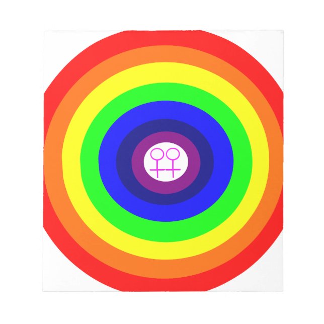 Lesbians Round Rainbow Notepad Notizblock (Vorderseite)