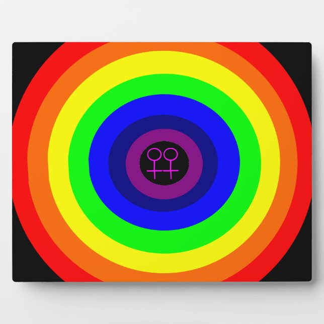 Lesbians Round Rainbow Plaque Fotoplatte (Vorderseite)