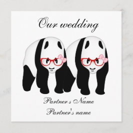 Lesbienne, faire-part de mariage de Panda