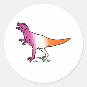 Lesbisaurus Runder Aufkleber