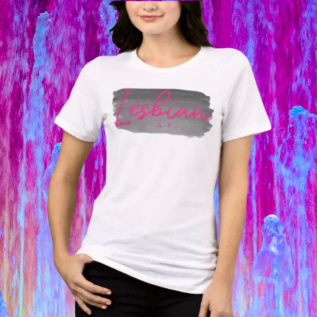 Lesbisch AF Lipstick Pink Tri-Blend Shirt (Von Creator hochgeladen)