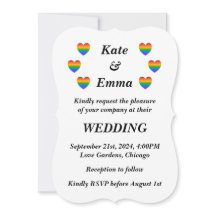 Lesbisch Gay LGBTQ Rainbow Heart Wedding