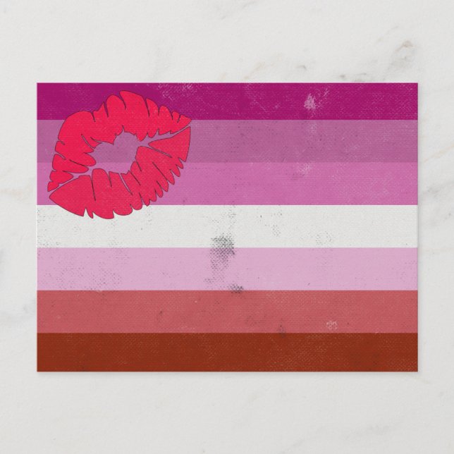 Lesbisch (Lipstick) Postkarte (Vorderseite)