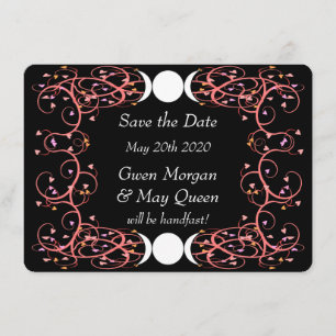 Lesbisch Wiccan Wedding Save the Date Card