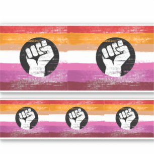 Lesbische bemalte Protestflagge Aufkleber