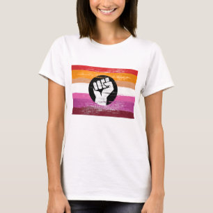 Lesbische bemalte Protestflagge T-Shirt