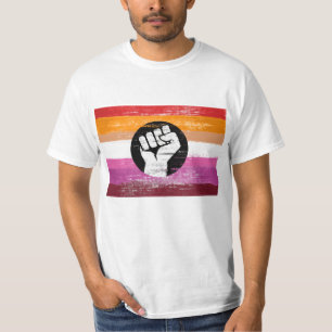 Lesbische bemalte Protestflagge T-Shirt