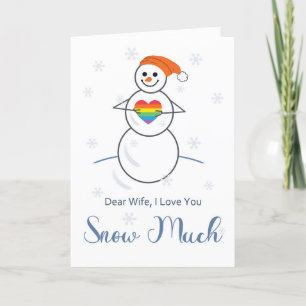 Lesbische Ehefrau Valentine Niedlich Snowman mit H Karte