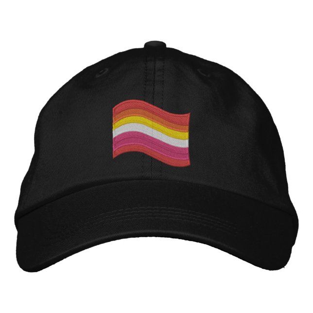 Lesbische Flagge Bestickte Baseballkappe (Vorderseite)