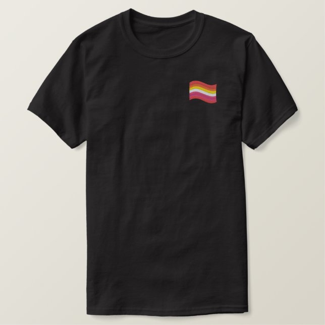 Lesbische Flagge Besticktes T-Shirt (Design vorne)