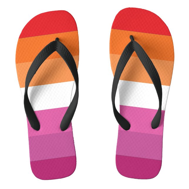 Lesbische Flagge Flip Flops (Fußbett)