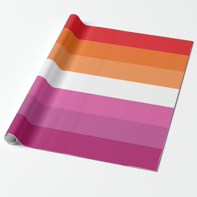 Lesbische Flagge Geschenkpapier (Ungerollt)