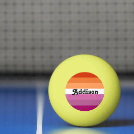 Lesbische Flagge mit personalisiertem Namensgesche Tischtennisball