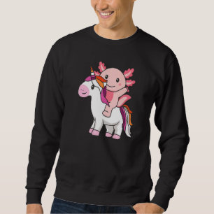 Lesbische Flagge Pride Lgbtq Axolotl auf Einhornst Sweatshirt