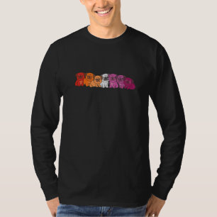 Lesbische Flagge Pride Lgbtq Hunde Lesbischer Mops T-Shirt