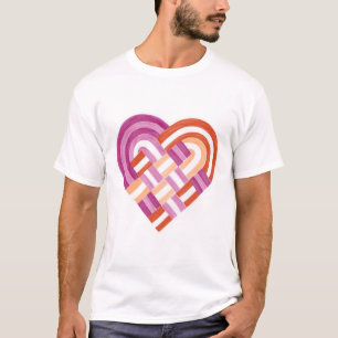 Lesbische Flagge Rosa Orange Rot T-Shirt