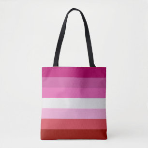 Lesbische Flagge Rosa, Weiß, Rote Streifen Tasche