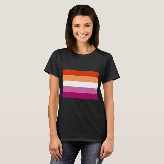 Lesbische Flagge T-Shirt (Vorne ganz)