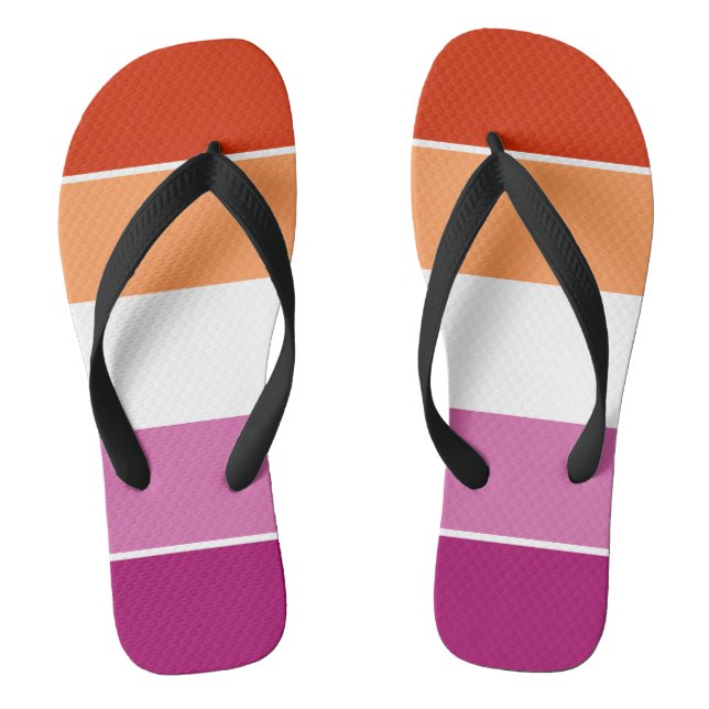 Lesbische Flaggenfarben Streifen Flip Flops (Fußbett)