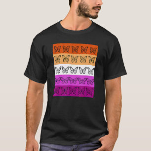 Lesbische Flaggenfarbenschmetterling Subtile Saphi T-Shirt