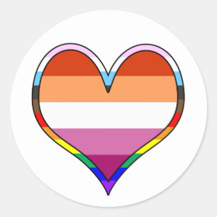 Lesbische Heart Classic Round Sticker