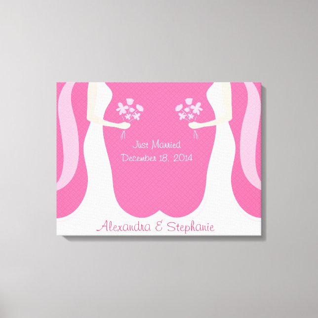 Lesbische Hochzeit Personalisiert Leinwanddruck (Vorderseite)