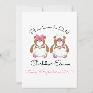 Lesbische Hochzeit Teddybär-Bräute Save The Date