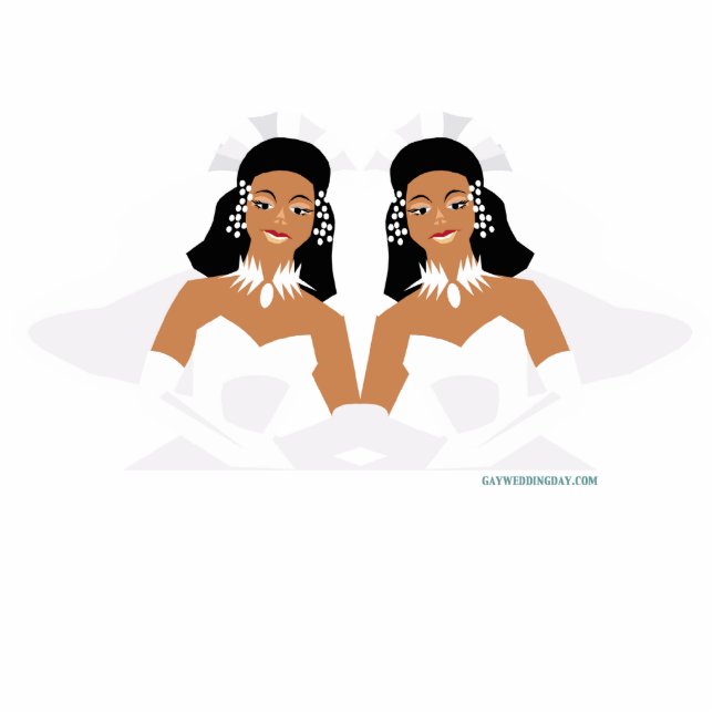 Lesbische Hochzeitstorte Freistehende Fotoskulptur (Vorne)
