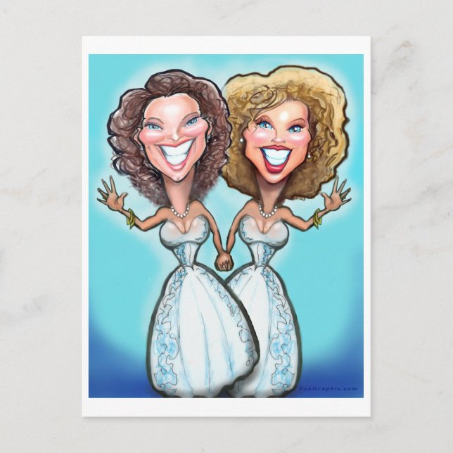 Lesbische Hochzeitstorte Postkarte (Vorderseite)