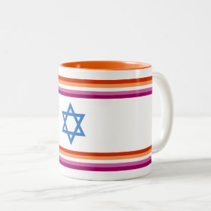 Lesbische Israel Pride-Flagge Zweifarbige Tasse