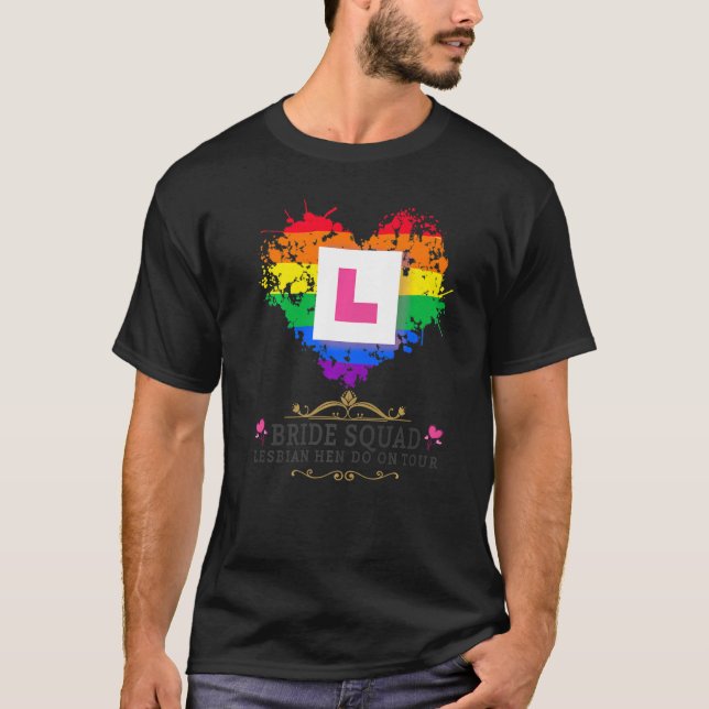 Lesbische Junggesellinnenabschied-Outfits für Frau T-Shirt (Vorderseite)