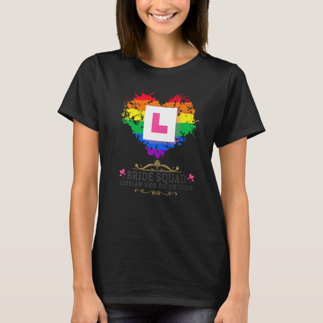 Lesbische Junggesellinnenabschied-Outfits für Frau T-Shirt (Vorderseite)